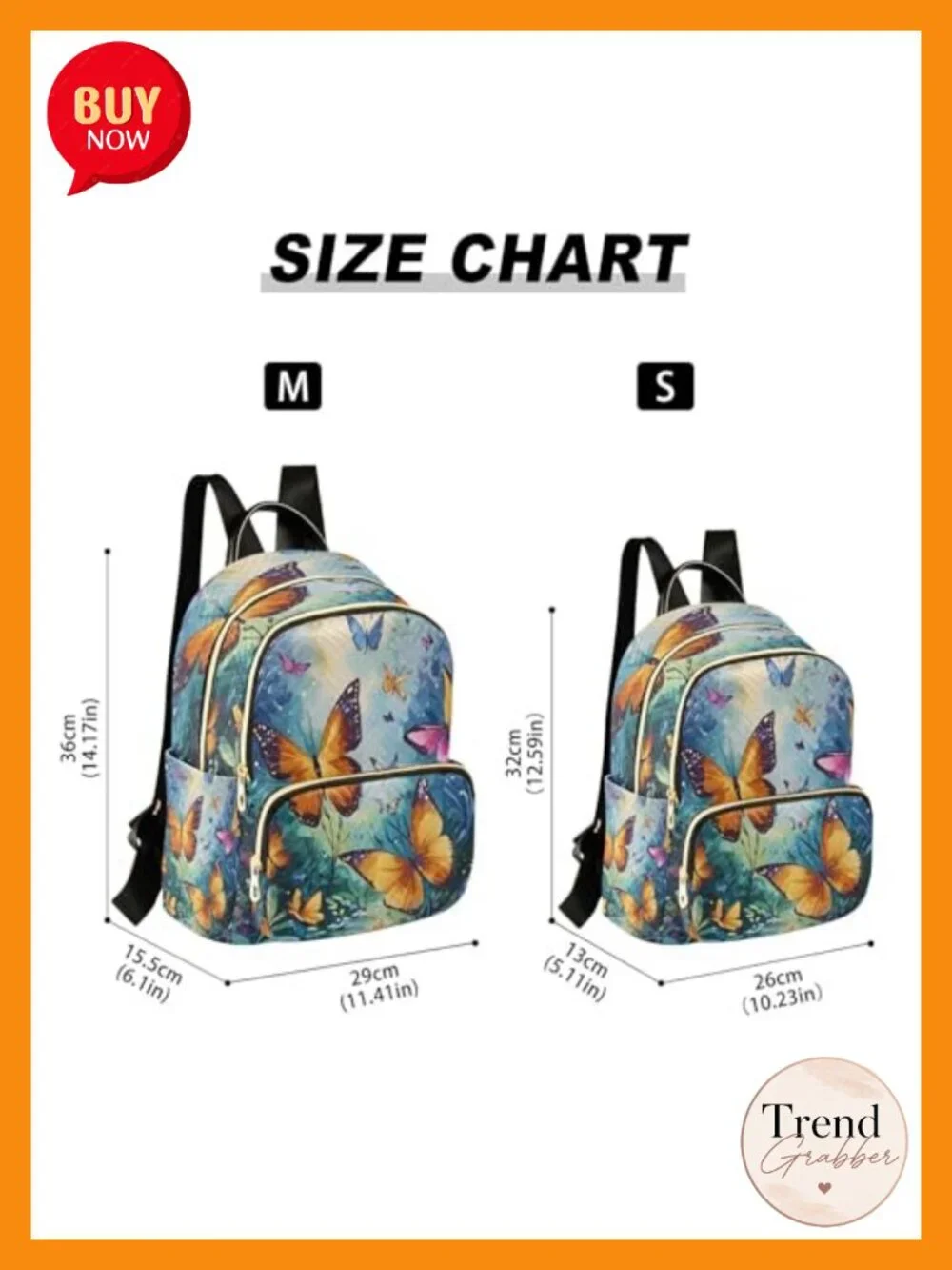 Butterfly Print Polyester Backpack Purse Women Travel Daypack Laptop Casual